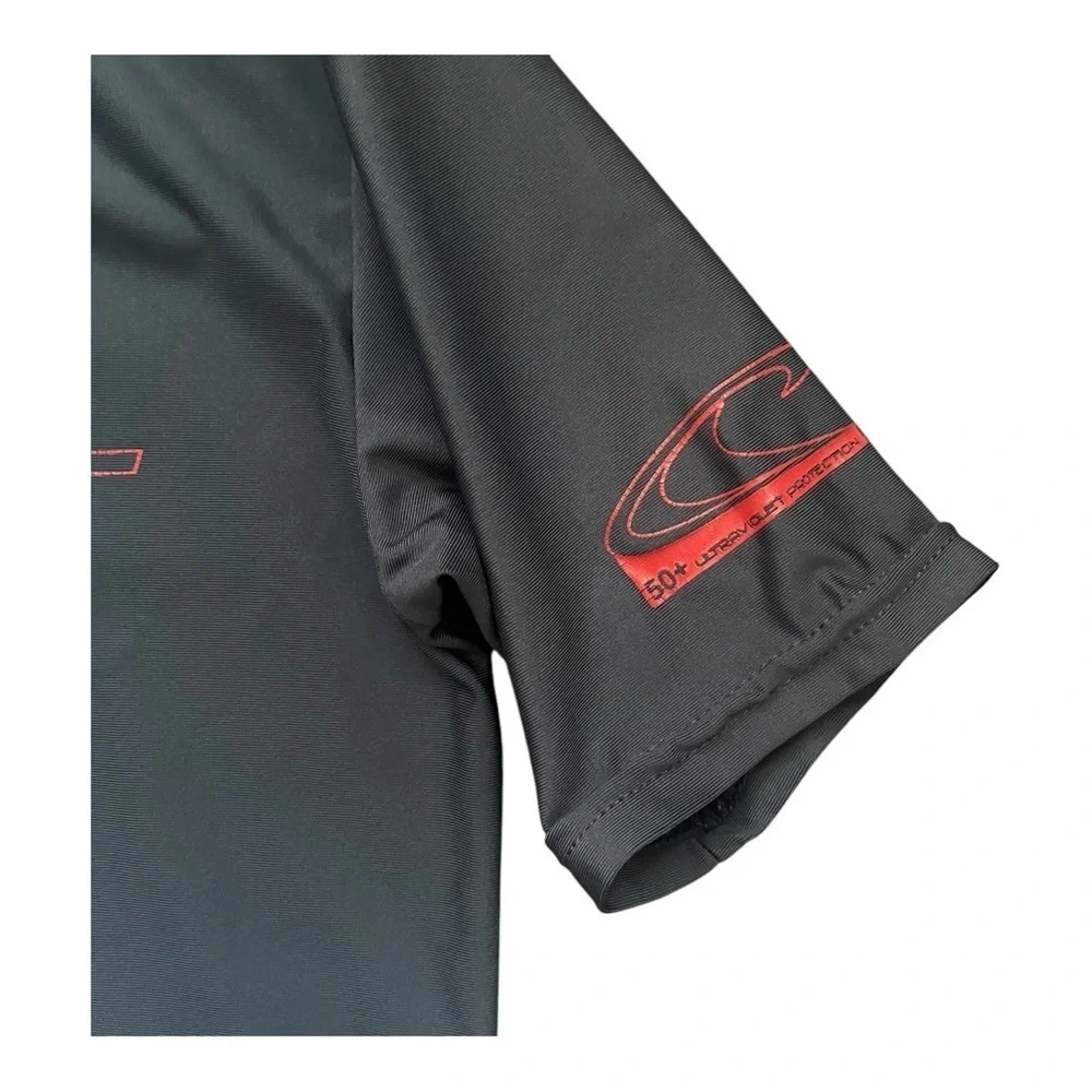 O'Neill activewear swim shirt Boys 6 slim fit black logo monk neck line